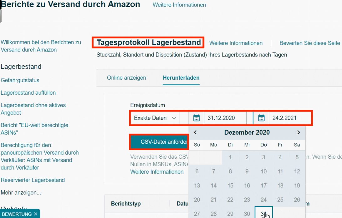 Amazon FBA: So erstellen Sie einen Inventurbericht